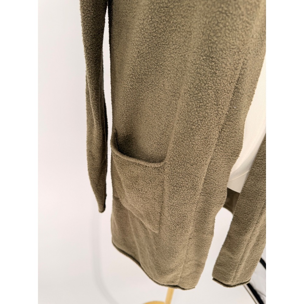 Barefoot Dreams CozyChic Lite Cardigan Olive Green‎ Open Front Pockets M - Picture 3 of 8